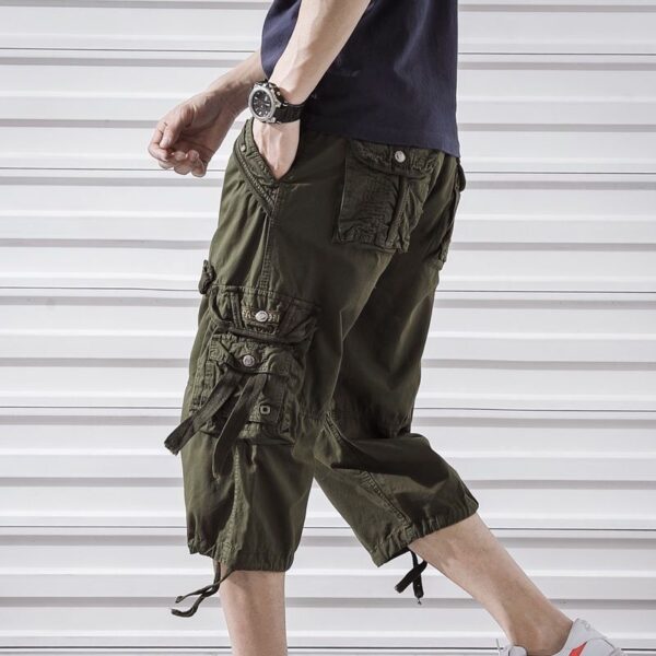 Bermudas masculina em algodão, Caminhadas Camuflagem, Carga Camo Combate, Calças Curtas Homme Designer 2023 Moda Strech Luxo Baggy - Image 2