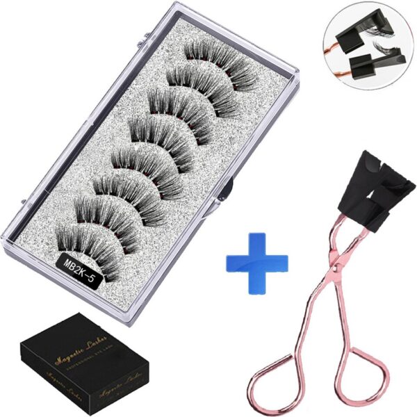 Cílios magnéticos, LEKOFO,  Natural Mink Eye Lashes, 5 Cílios Magnéticos, 4 Pares Ímãs, Faux Lashes Pinças, 8Pcs - Image 23