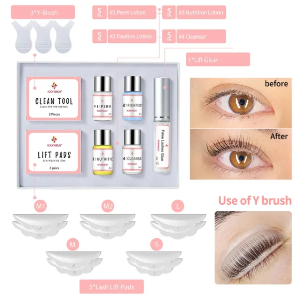 Kit de levantamento ciliar LASH LIFT ICONSIGN - Kit de permanente ciliar, soro fortificante para cílios ferramentas de maquiagem para cílios - Image 6