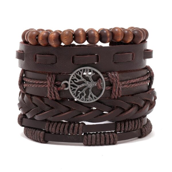 Pulseira couro ajustável, moda viking, mão, pulseiras tecido crânio, jóias ajustável conjunto - Image 45
