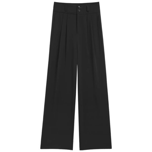 Calças feminina casual de pernas largas, solta reta calça cargosa, moda coreana - Image 7