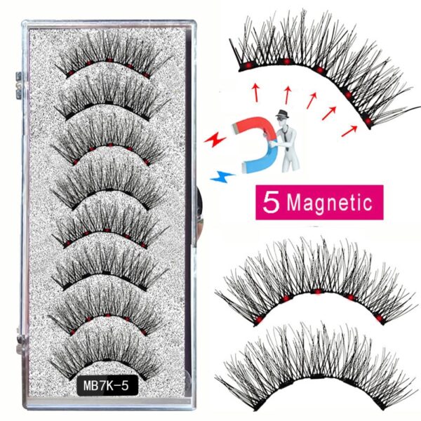 Cílios magnéticos, LEKOFO,  Natural Mink Eye Lashes, 5 Cílios Magnéticos, 4 Pares Ímãs, Faux Lashes Pinças, 8Pcs - Image 38