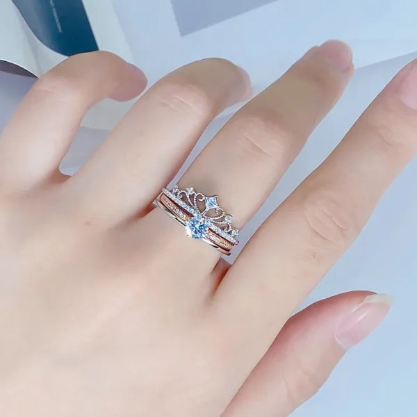 Anéis feminino, nova Coroa Moissanite Set Anel S925, Sterling Silver, Rose Banhado A Ouro, Fine Jewelry Noivado, Presente, 2023 - Image 4