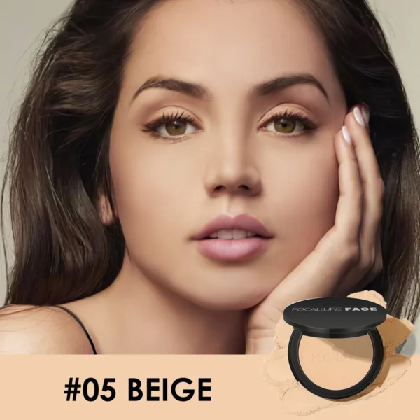 Pó facial prensado à prova d'água, Focallure, maquiagem de longa duração, cobertura total para o rosto, pó compacto, cosméticos base, 9 cores - Image 11