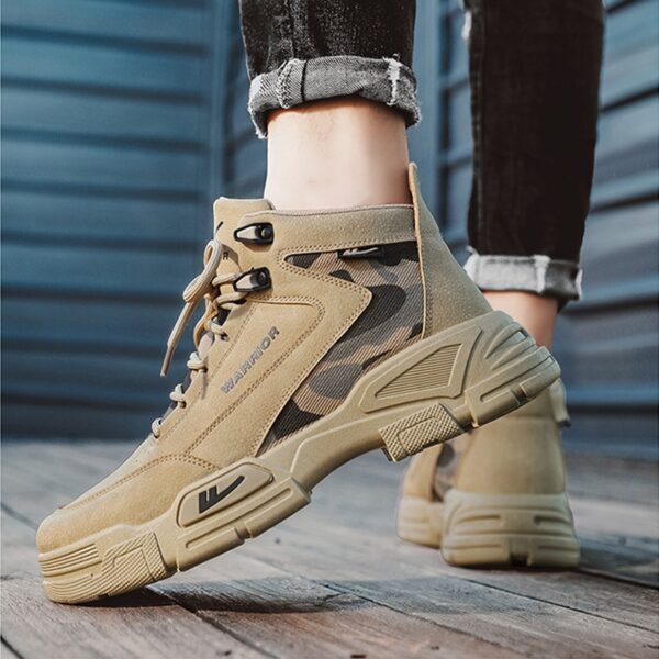 Tênis masculino Warrior 2023 Classic Vintage Lace-up, High Heels Sneakers,  Autumn Winter Martin Boots Platform Couple Work Shoes - Image 9
