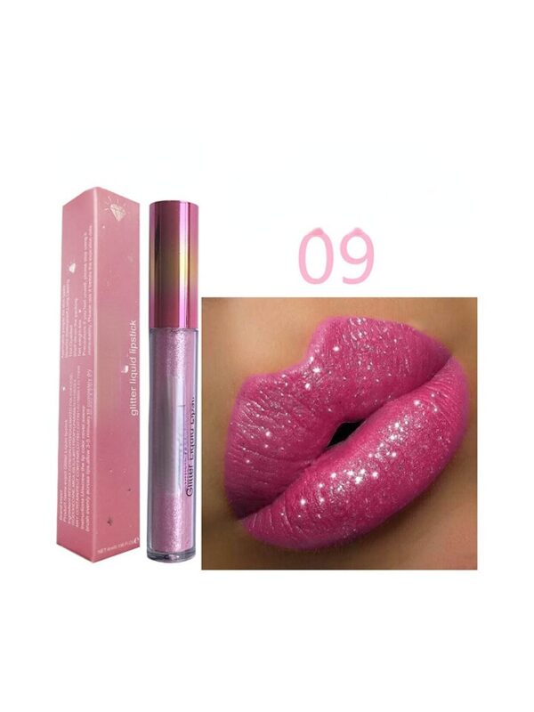 Batom líquido Diamond Pearl, Waterproof Diamond Shimmer Glitter Lip Gloss, 18 Cores Matte Glitter, Color Lip Gloss Sexy Make Up - Image 11