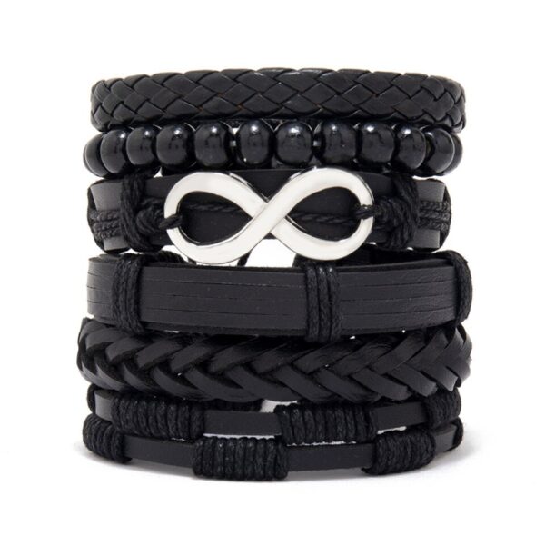 Pulseira couro ajustável, moda viking, mão, pulseiras tecido crânio, jóias ajustável conjunto - Image 18