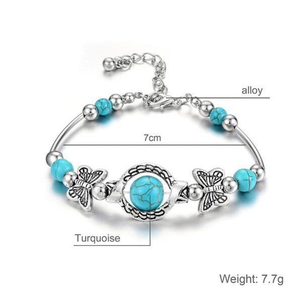 Pulseiras feminina de borboleta, frisada,Delysia King, corrente manual, turquesa, padrão  de borboleta, frisada esculpido, única, na moda. - Image 4