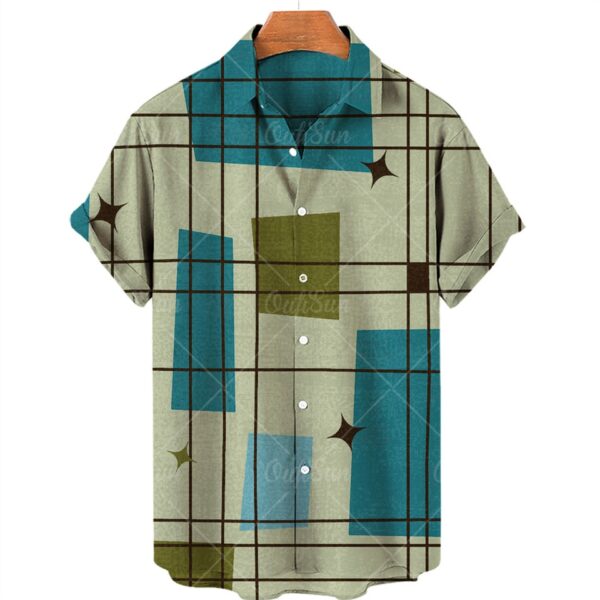 Camisas masculina manga curta,  Oversized Xadrez Floral, Tops Botões, Casuais Verão, Roupas De Luxo Sociais Homens Havaí Camisas 5XL - Image 6