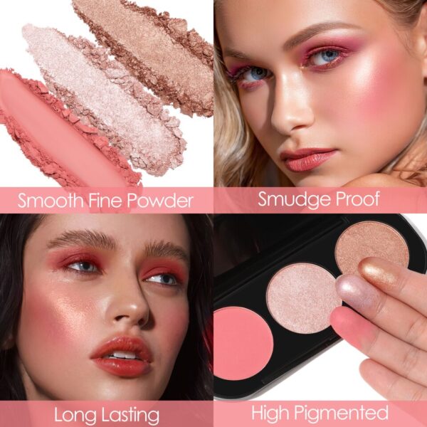Blush pigmento, Focallure-Paleta De Péssego Maquiagem, Nutrição Mineral, Tonalidade De Bochecha, Contorno De Rosto, Blush Em Pó, Creme, 5 Cores - Image 8