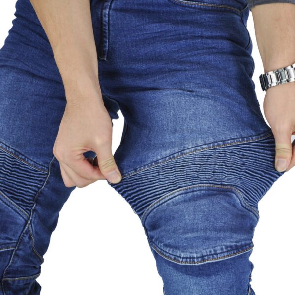 Calças masculina Jeans resistente a queda para motocicletas, com engrenagem de joelho quadril, jeans clássico ao ar livre, verão PK719 - Image 6