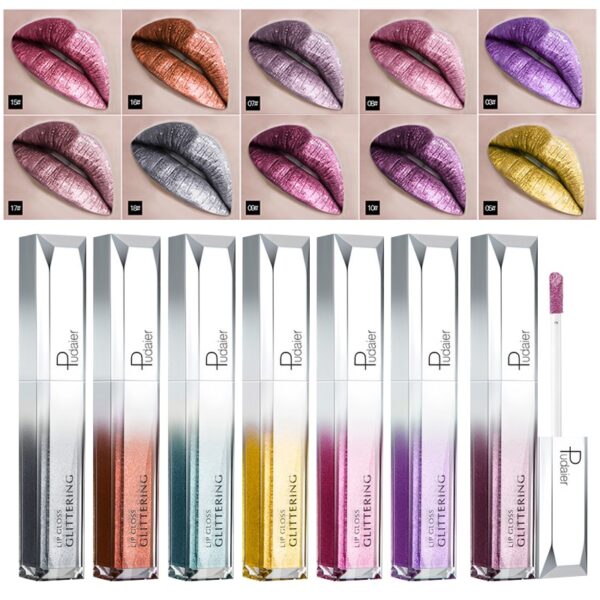 Batom brilho labial diamante perolado, batom líquido hidratante, impermeável, beleza, sexy, 18 cores - Image 9