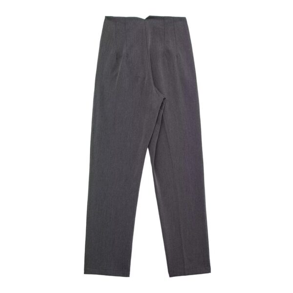 Calças feminina reta, KONDALA-moda chique, roupas de escritório, vintage, cintura alta, com zíper, 2023 - Image 31