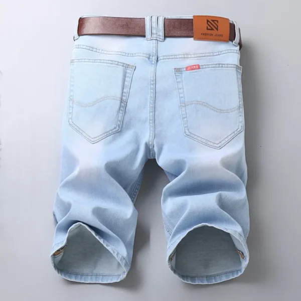 Bermudas masculina Jeans de algodão fino, shorts de bermuda macia, comprimento do joelho, verão 2023 - Image 10