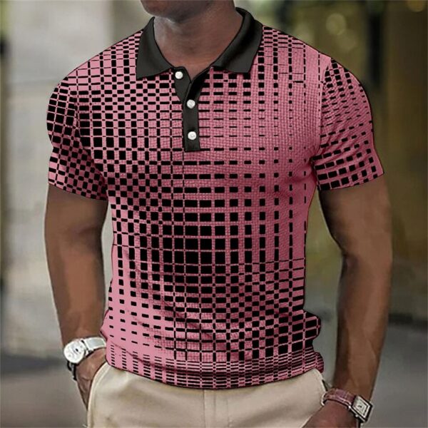 Camisetas masculina, retro Polo, manga curta, 3D manchado , casual, solta camisa de grandes dimensões, alta qualidade, roupas esportivas, tops macios - Image 22