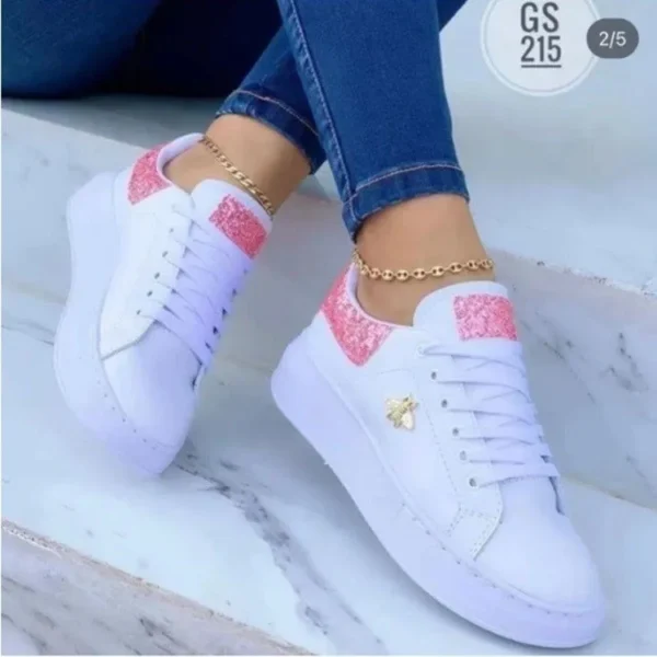 Sapatos feminino plataforma casual, tênis com cadarço redondo, sapatos de couro vulcanizado, decoração de borboleta, moda feminina - Image 9