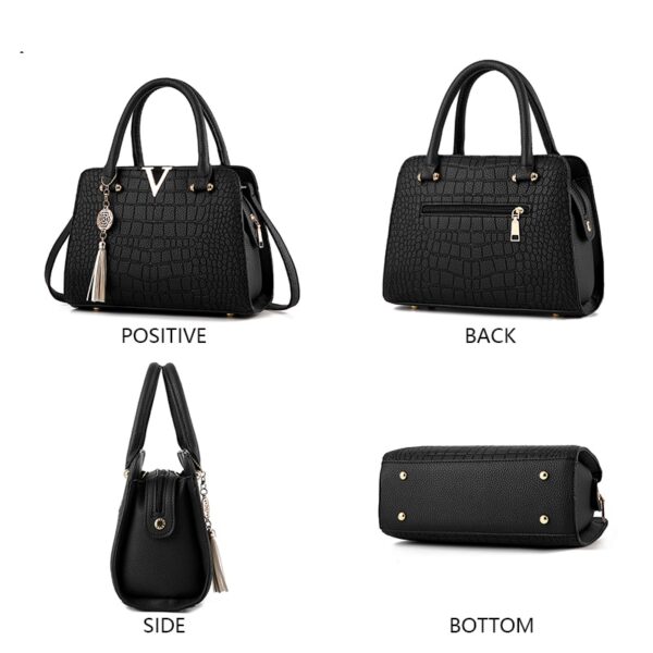Bolsa de couro para mulheres, bolsa crocodilo, grande capacidade, designer, letras V, senhoras, alta qualidade. - Image 11