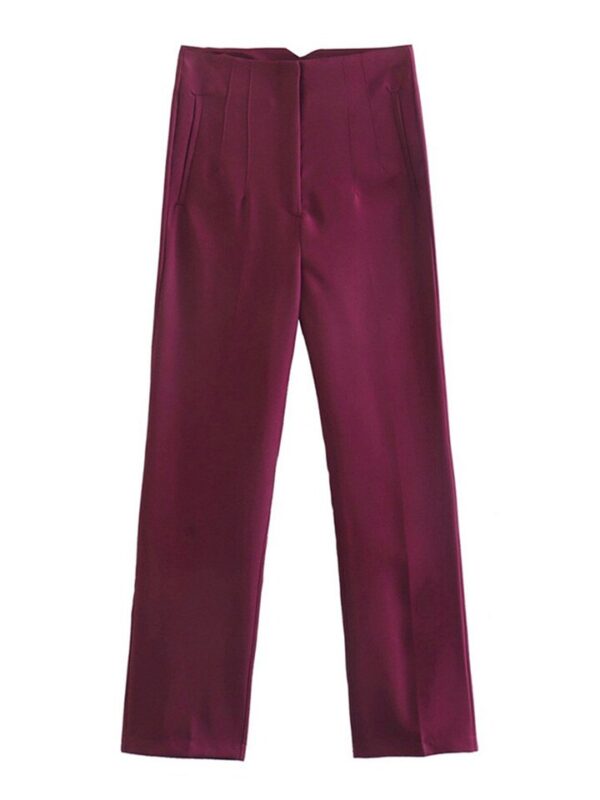 Calças feminina cintura alta, Pai Rann, elegantes e casuais, bege, calças justas femininas, moda, primavera - Image 28