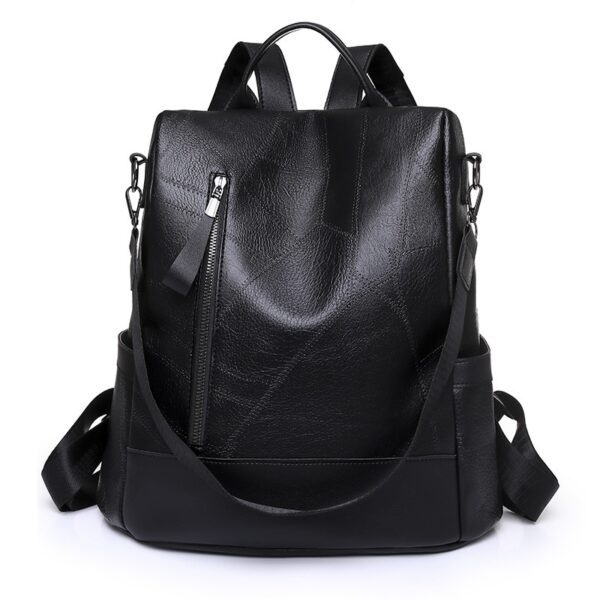 Mochila de couro macio anti-roubo para mulheres, moda simples, grande capacidade, de ombro designer, mochila de viagem, alta qualidade - Image 3