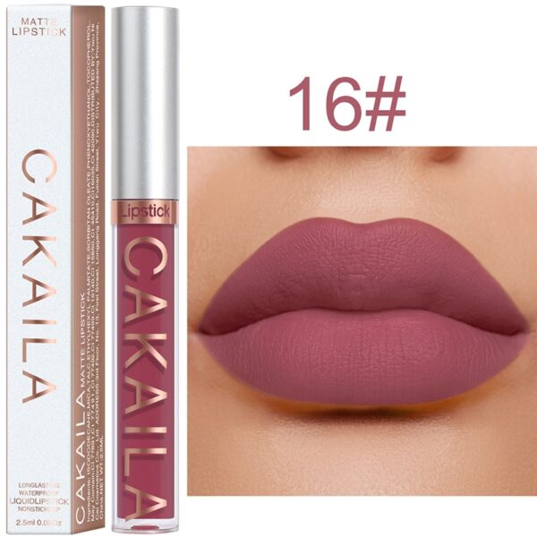 Batom líquido fosco de veludo, nude, maquiagem à prova d água, longa duração, vermelho brilho labial sexy glaze - Image 6