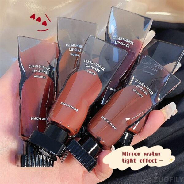 Batom Espelho Água Lip Gloss Tubo De Cubo De Gelo Preto Hidratante De Longa Duração, Plump Up Lips. - Image 2