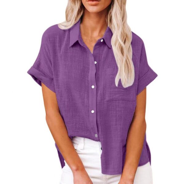 Camisas feminina de manga comprida com lapela, camisa extragrande solta, camisas brancas amarelas de lazer, blusas femininas, outono - Image 21