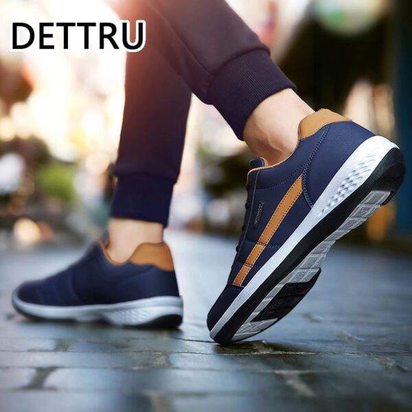 Sapatos masculino de couro respirável, de lazer, marca de luxo, England Trend - Image 2