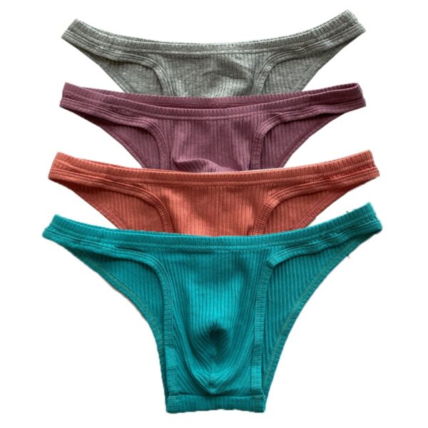 Cuecas masculina LGBTQ, cintura baixa respirável, algodão macio, G-String Underwear, tanga masculina, sólida, bolsa - Image 3