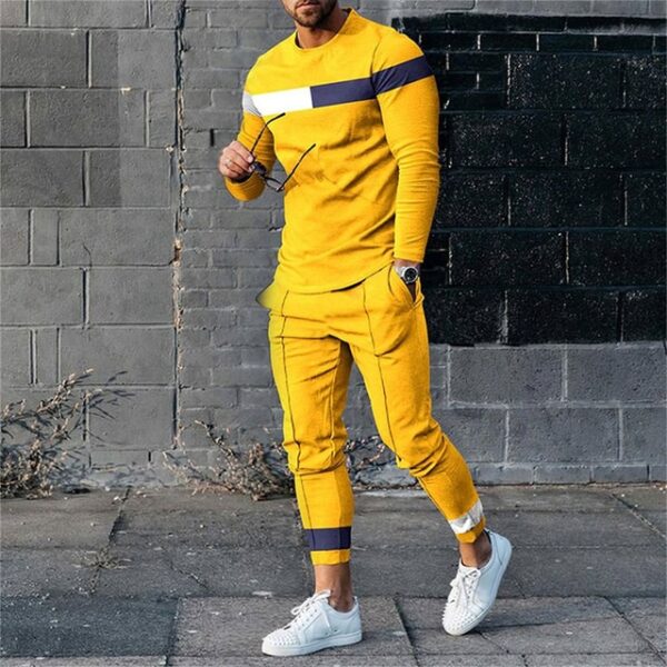 Calças de moletom + blusa manga comprida, vintage, Moletom extragrande, Roupas masculinas, Outono, Streetwear, conjunto 2 peças, 2023 - Image 4