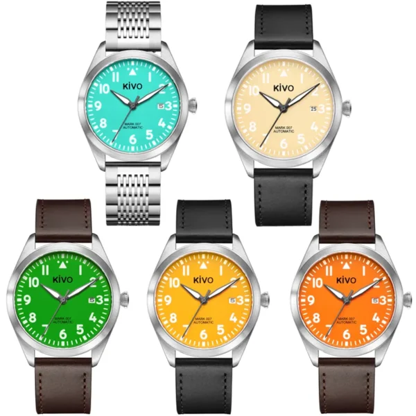 Relógios de pulso automático, Swiss Aviator Pilot Automatic Watch Field, Relógios Mecânicos, Flieger, Aviator Field - Image 14