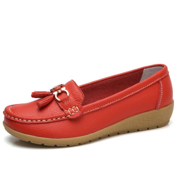 Sapatos feminino de couro oco único macio respirável, mocassins casuais para senhoras, sapatos de calçar, tamanho grande, 41, 42 - Image 12