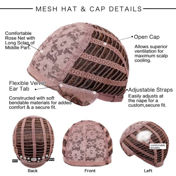 Perucas sintética cabelo médio ondulado, ELEMENTO, perucas louras castanhas misturadas, resistente ao calor, faixa respirável, festa diária, legal - Image 18