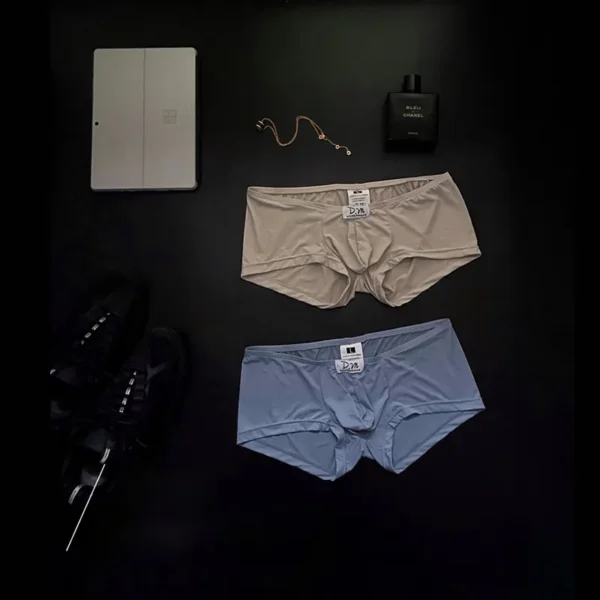 Cuecas masculinas de seda suave salzoncillos hombre baixo-rise boxers hombre cueca boxers - Image 5