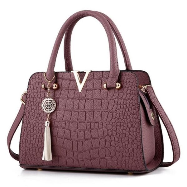 Bolsa de couro para mulheres, bolsa crocodilo, grande capacidade, designer, letras V, senhoras, alta qualidade. - Image 6