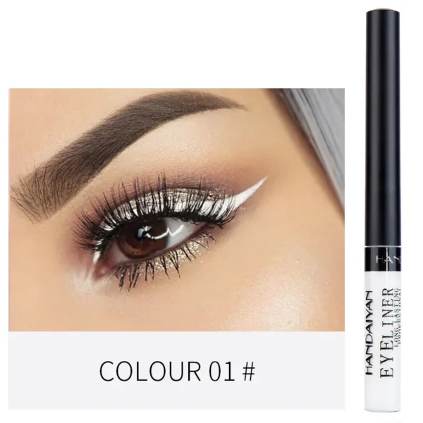 Sombras líquida Impermeável, Eyeliner Pen Set ( caneta ), de longa duração, fosco colorido Eye Liner, Quick Dry cosméticos, branco, forro verde, 12 cores - Image 14
