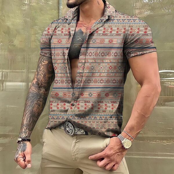 Camisas masculina havaiana de manga curta, roupas vintage extragrandes, estilo étnico, camisas estampadas, streetwear casual, tops soltos Dazn - Image 26