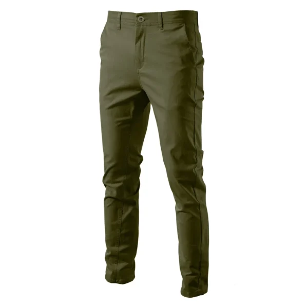 Calças masculina algodão casual, AIOPESON, Cor sólida Ajuste fino, Nova Primavera Outono Alta qualidade Calças executivas clássicas masculinas - Image 8