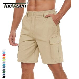 Bermudas de algodão, respirável, Tacvasen, casual, multi-bolsos, trabalho, caminhadas, tático, ao ar livre, verão