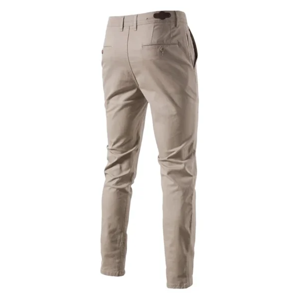 Calças masculina algodão casual, AIOPESON, Cor sólida Ajuste fino, Nova Primavera Outono Alta qualidade Calças executivas clássicas masculinas - Image 3
