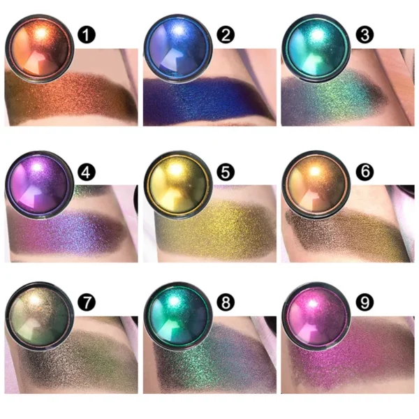 Sombras em pó monocromática camaleão, brilho metálico, paleta de sombra, pigmento radiante, maquiagem olhos brilhantes, cosméticos - Image 16