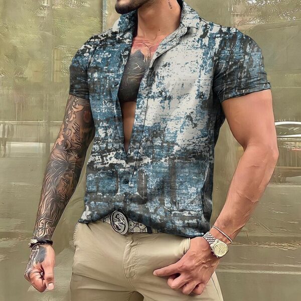 Camisas masculina havaiana de manga curta, roupas vintage extragrandes, estilo étnico, camisas estampadas, streetwear casual, tops soltos Dazn - Image 12