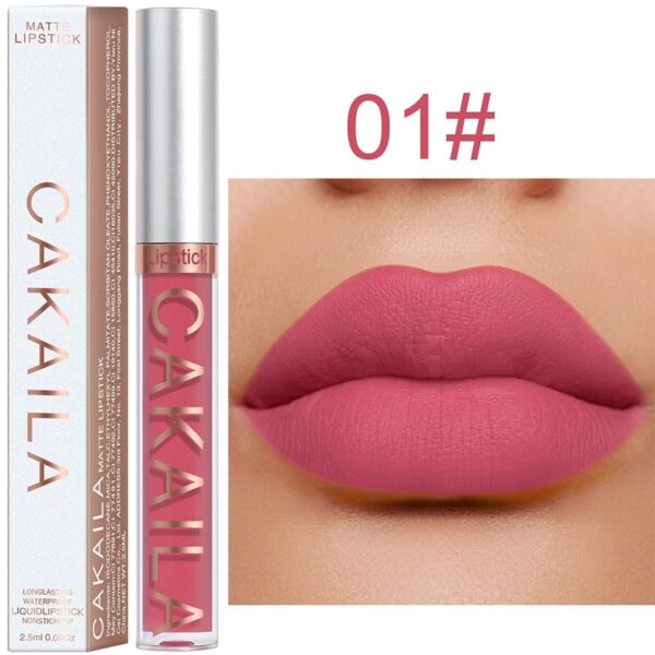 Batom líquido fosco de veludo, nude, maquiagem à prova d água, longa duração, vermelho brilho labial sexy glaze - Image 25