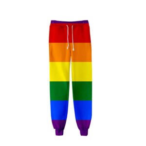 Calças Unissex LGBTQ Nova Bandeira do Orgulho Gay, 3D Impressão Causal Vestuário, Tricô Crewneck Hip Hop Calças Plus Size S-7XL
