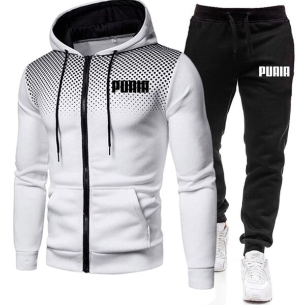 Calças de moletom + blusa com capuz com zíper, calça casual fitness, roupas esportivas para jogging, estampa inverno, 2023