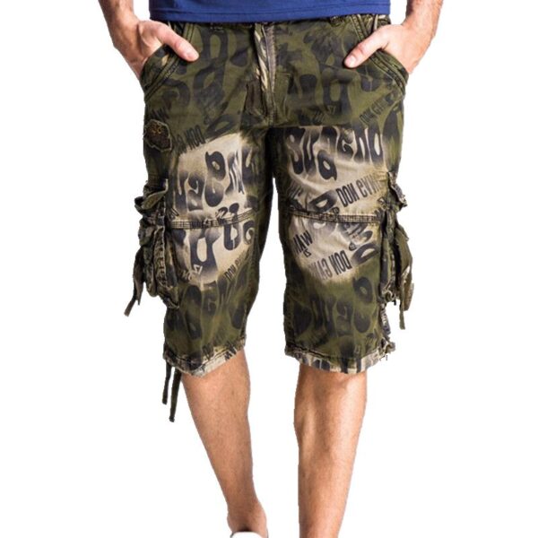 Bermudas masculina em algodão, Caminhadas Camuflagem, Carga Camo Combate, Calças Curtas Homme Designer 2023 Moda Strech Luxo Baggy - Image 11