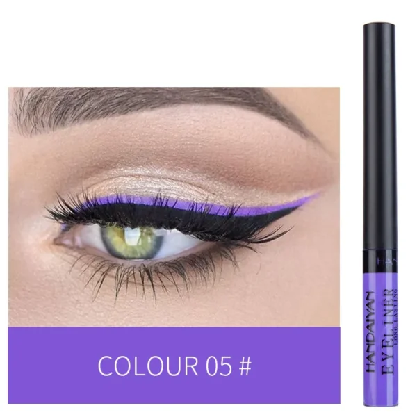 Sombras líquida Impermeável, Eyeliner Pen Set ( caneta ), de longa duração, fosco colorido Eye Liner, Quick Dry cosméticos, branco, forro verde, 12 cores - Image 2