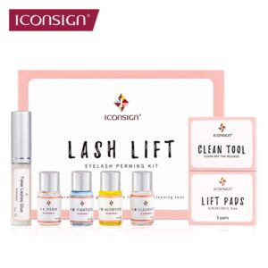 Kit de levantamento ciliar LASH LIFT ICONSIGN - Kit de permanente ciliar, soro fortificante para cílios ferramentas de maquiagem para cílios