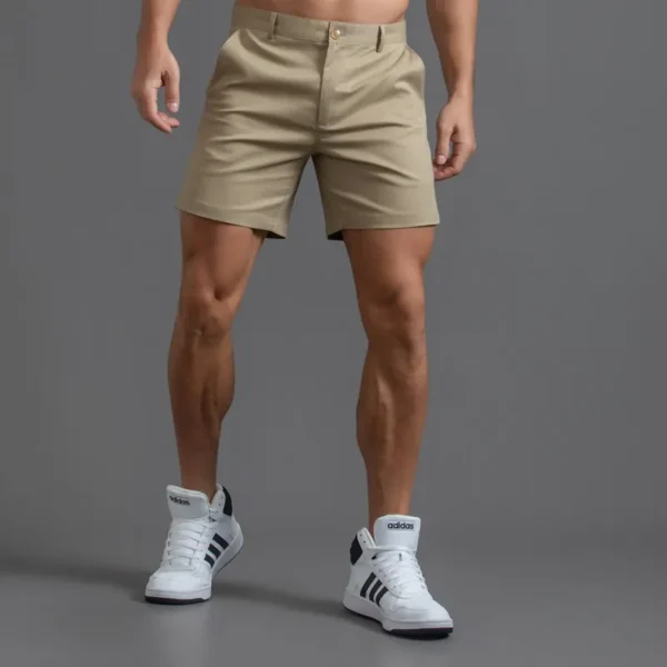 Shorts masculino casual, de golfe, slim fit masculino, monocromático, algodão puro, impermeável, resistente ao desgaste, carga, masculino, sexy, verão, 2023 - Image 12
