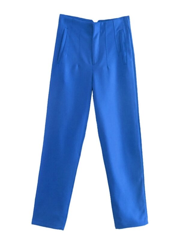 Calças feminina cintura alta, Pai Rann, elegantes e casuais, bege, calças justas femininas, moda, primavera - Image 10