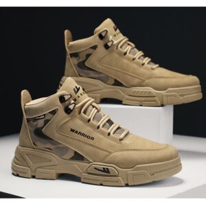 Tênis masculino Warrior 2023 Classic Vintage Lace-up, High Heels Sneakers,  Autumn Winter Martin Boots Platform Couple Work Shoes